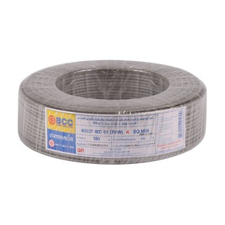 สายไฟ THW สายไฟ THW 60227IEC01 BCC 1x4SQ.MM 100 ม. สีเทา สายไฟ งานระบบไฟฟ้า ELECTRIC WIRE THW BCC 60227IEC01 1X4SQ.MM 10