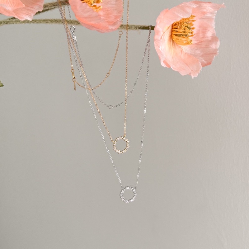 A.piece สร้อยเงินแท้ [all silver 925] Shinning moon necklace