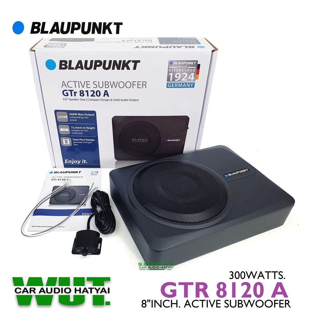 BLAUPUNKT Active Subwoofer BASSBOX ซับบ๊อค 8นิ้ว กำลังขับ 300วัตต์+พร้อมรีโมทเบส Blaupunkt GTR 8120A