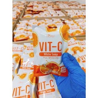 (พร้อมส่ง)ถูก/แท้ สบู่ส้มสดวิตามินซี VIT-C ถุงส้ม(1ก้อน)