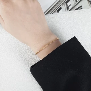 Vnox สร้อยข้อมือ สเตนเลส สีทอง สําหรับผู้หญิง