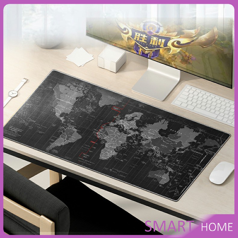 SMART แผ่นรองเมาส์แผนที่โลก แผ่นรองเมาส์กันลื่น มี 2 ขนาด  mouse pad
