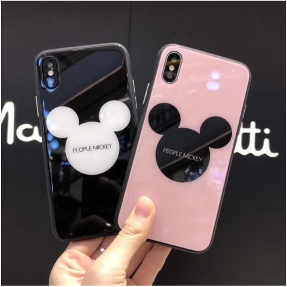 XIAOMI MI A1 / MI 5X, MI A2 / MI 6X, MAX 2, A2 LITE PREMIUM CASE CASING GLASS MICKEY PEOPLE MOTIF