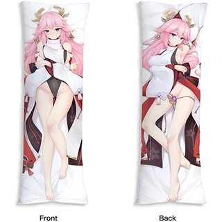 60x180 ซม. อะนิเมะ Genshin Impact Yae Miko Guuji Yae คอสเพลย์ Dakimakura ปลอกหมอนการ์ตูน Kawaii อุปกรณ์เสริมเสา