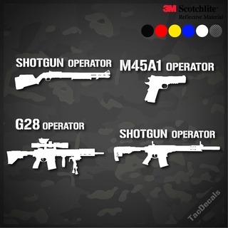 ชุด3 สติกเกอร์รูปปืน Mossberg Shotgun/Colt M45A1/HK G28/Derya MK12 สติกเกอร์ติดรถยนต์ งานไดคัท สะท้อนแสง3M+ไม่สะท้อนแสง