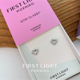 First Light Morning : Soulmate Earrings ต่างหูสำหรับผิวแพ้ง่าย ต่างหูก้านเงิน ต่างหูแป้น ต่างหูหัวใจ วาเลนไทน์