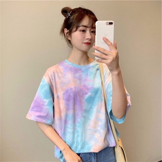 🍭เสื้อมัดย้อม เสื้อยืดมัดย้อมสีพาสเทล M-2XL มี 3 สี🍭