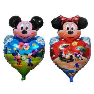 ลูกโป่งมิกกี้เม้าส์-มินนี่เม้าส์ หัวใจ Heart Minnie Mickey Mouse Balloon.