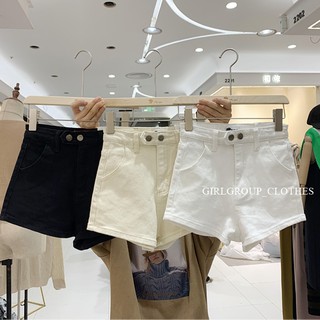 N1581# กางเกงขาสั้นเอวสูง ผ้ายืด