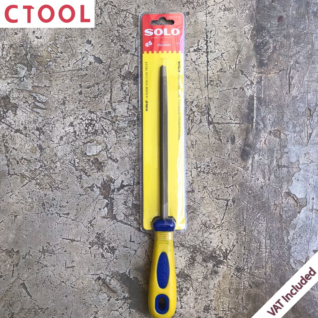 ตะไบสามเหลี่ยมพร้อมด้าม 7นิ้ว รุ่น 3370-7" Solo ของแท้ 100% - Authentic Double Extra Slim Taper File - ซีทูล Ctool