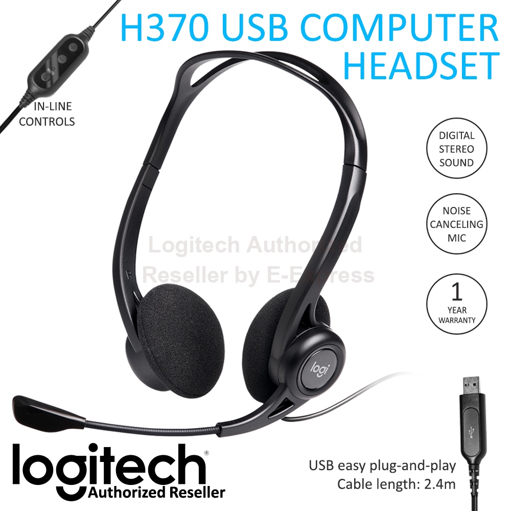 Logitech H370 USB Headset ประกันศูนย์ 1ปี ของแท้