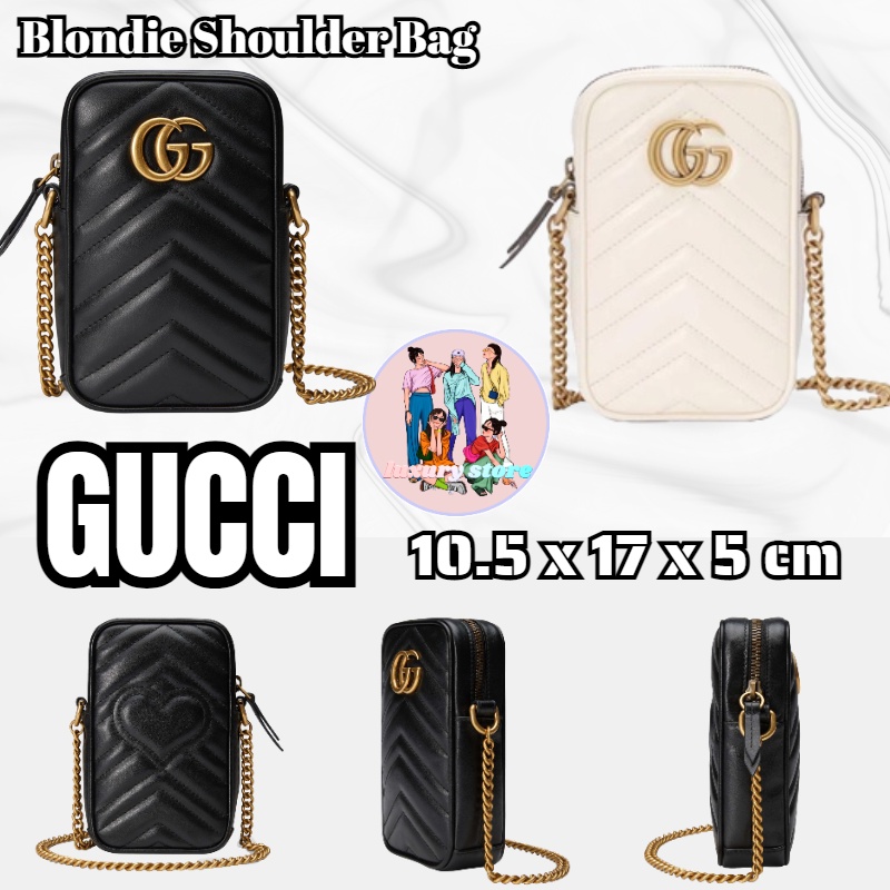 Gucci GG Marmont series กระเป๋าถือขนาดเล็ก / กระเป๋าโทรศัพท์มือถือ / กระเป๋าเหรียญ