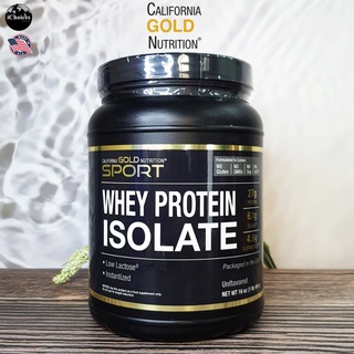 [California Gold Nutrition] SPORT Whey Protein Isolate Unflavored 454 g ผงเวย์โปรตีน ไม่มีรสชาติ