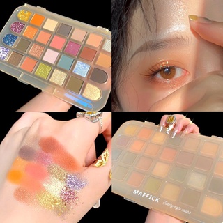 อายแชโดว์ เนื้อแมตต์ กันน้ํา ติดทนนาน 28 สี 28 สี