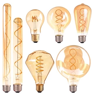 หลอดไฟ LED E27 3W 4W หรี่แสงได้ 220V สีขาวอบอุ่น สไตล์วินเทจ A19 หรี่แสงได้ สีขาวอบอุ่น สไตล์เรโทร