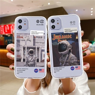 เคสโทรศัพท์มือถือแบบนิ่ม ลายนักบินอวกาศ NASA สําหรับ iPhone 14 13 12 11 Pro Promax 14Plus mini X XS XR XSMAX 6 6s 6plus 6splus 7 8 SE2020 7plus 8Plus