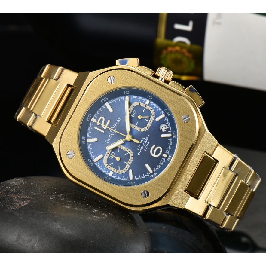 2024 Bell & Ross Fashion Business Steel Band 5-pin Functional Quartz Mens Watch