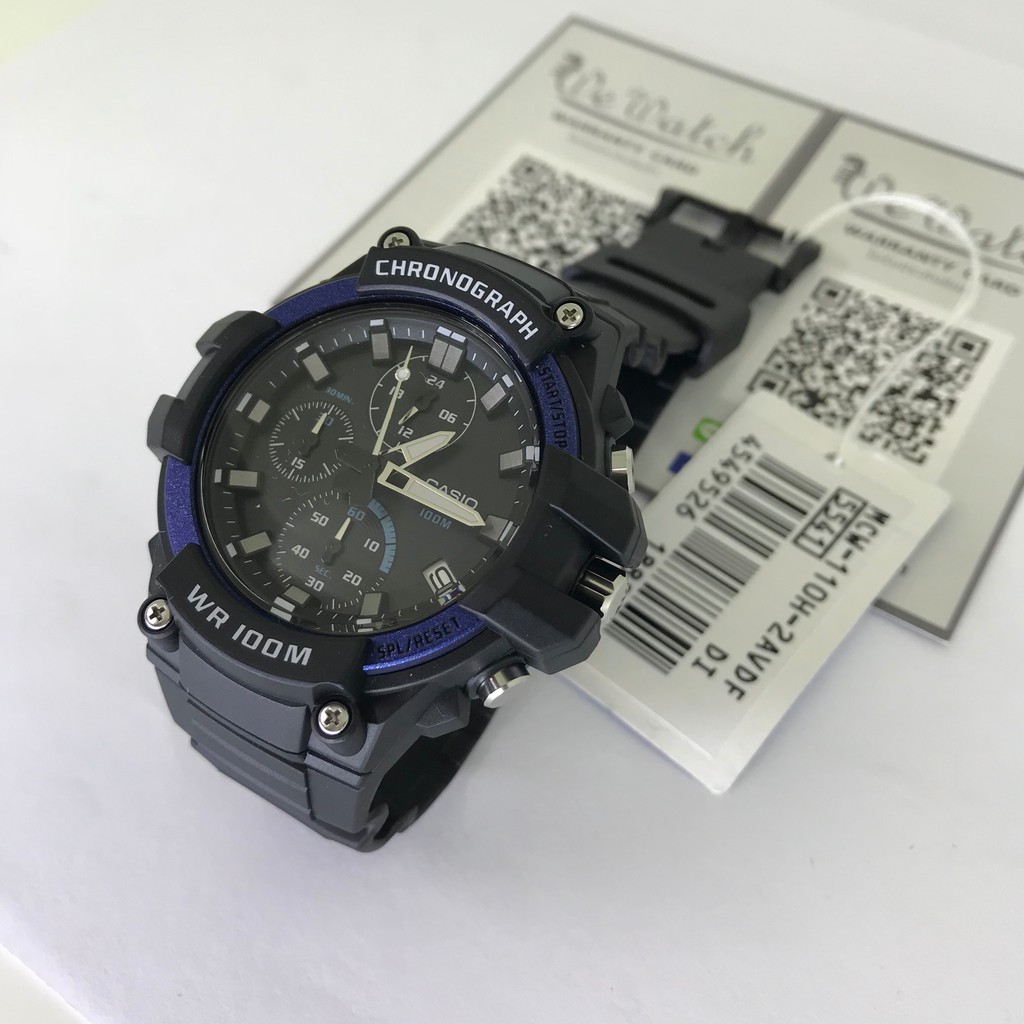 CASIO ของแท้ รุ่น MCW-100H MCW-110H MCW-200H MCW-400H นาฬิกาผู้ชายสายเรซิ่น รับประกัน 1ปี MCW110 MCW100 MCW200 MCW400H