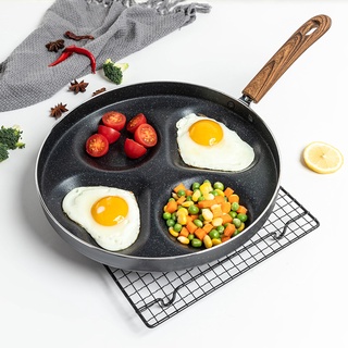 ﹊3/4 Four-hole Omelet Pan For Eggs Non-stick No Oil-smoke Breakfast Grill Pan Cooking Pot Ham PanCake Maker Frying Pans