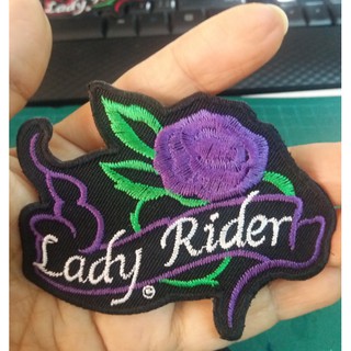 อาร์มรีดเสื้อ ตัวรีด ตัวปัก งาน DIY * กุหลาบ Lady Rider * ขนาด 8.5 x 6.5 เซนติเมตร