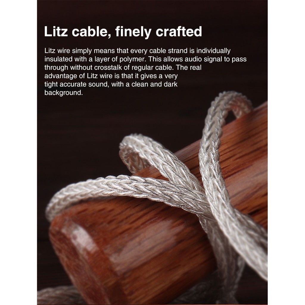 Trn T6 16Core เงินชุบ OCC ทองแดง Litz /3.5 มม.พร้อม MMCX/2PIN Connector อัพเกรดสายหูฟังสําหรับ TRN VX