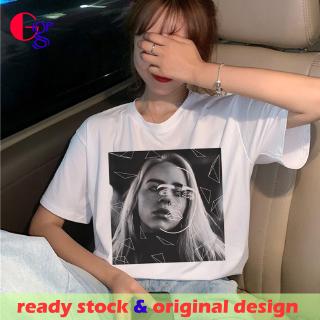 Xggx Billie Eilish เสื้อยืดลําลองสําหรับสตรีแขนสั้นขนาดพลัสทรงสลิม