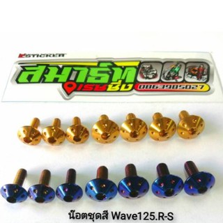 น็อตชุดสี เวฟ Wave125 R/ 125S (น็อต 7 ตัว)