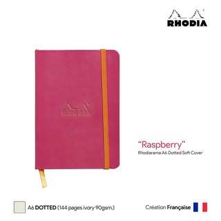 Rhodia Rhodiarama (A6) Dotted Soft Cover (Raspberry) - สมุดโน๊ตปกอ่อน Rhodia ขนาด A6 ลายจุด สีชมพูราสเบอร์รี่