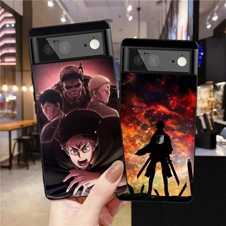 เคสโทรศัพท์มือถือ แบบนิ่ม พิมพ์ลายอนิเมะ Attack On Titan สีดํา สําหรับ Google Pixel 7 Pro 7A 2 4a 5G 5a