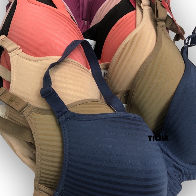 TIICHA - 9997 No'bra : Cup C มีโครง เก็บข้างได้ดี (ถอดสายได้)