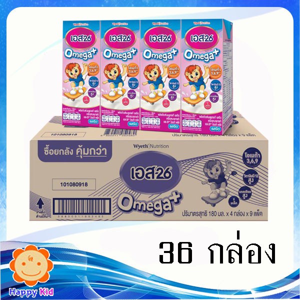 S-26 S-26 Omega Plus UHT เอส-26 โปรเกรส โอเมก้า พลัส UHT 4x180 มล. 1 ลัง