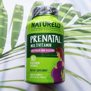 วิตามินรวม สำหรับสตรีก่อนคลอด Prenatal Multivitamin 180 Vegetarian Capsules with Folate, Iron, &amp; Calcium (NATURELO®)