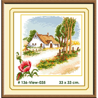 ไอแอมครอสติช iamcrossstitch DIY งานฝีมือชุดปักครอสติช รหัสสินค้า T-136 ขนาด 33x33 cm.