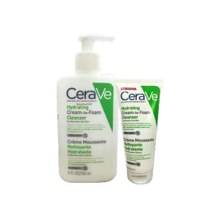 CeraVe Hydration Cream to Foam Cleanser 100/236 ml เซราวีทำความสะอาดผิวหน้า ครีมทูโฟม Cream to Foam