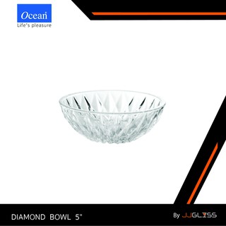 JJGLASS - (Ocean)  P00123 Diamond Bowl 5 -  ถ้วยแก้ว ลายคริสตัล ชามแก้ว ลวดลายเพชร Diamond Bowl 5 บรรจุ 6 ใบ
