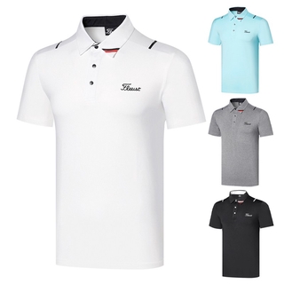 Titleist เสื้อโปโลแขนสั้น ผ้ายืด ระบายอากาศได้ดี สําหรับผู้ชาย ใส่เล่นกีฬากอล์ฟ กลางแจ้ง