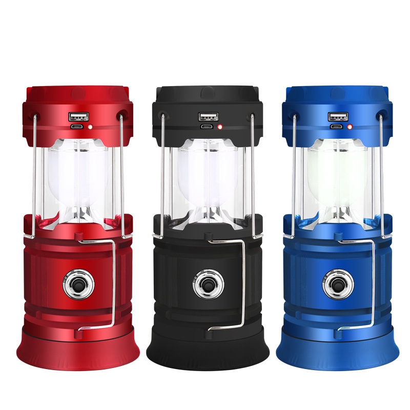 18650 lithium battery USB charging portable horse lantern solar camping ...