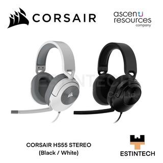 HEADSET (หูฟัง) Corsair HS55 Stereo (Black/White) ของใหม่ประกัน 2ปี