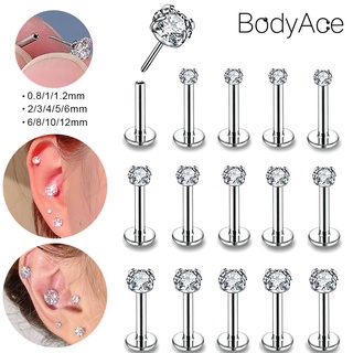 Bodyace 5 ชิ้น / ล็อต 2/3/4/5/6 มม. สเตนเลส ลิป ลาเบรต เจาะ คริสตัลบอล Monroe ลิป สตั๊ด กระดูกอ่อน ต่างหู