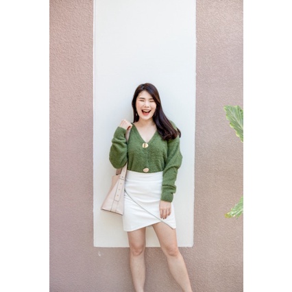 ◙✌EZTRA LEATHER SKIRT กระโปรงหนัง แต่งซิปด้านหน้า