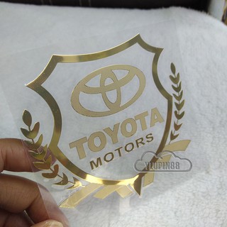 สติกเกอร์ฟิล์มโลหะ ลายโลโก้ Toyota สําหรับติดตกแต่งหน้าต่างรถยนต์ Toyota CHR Yaris Camry Prado Corolla Avalon Reiz Land Cruiser 2 ชิ้น