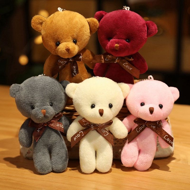 พวงกุญแจหมีการ์ตูนใหม่ Cute Teddy Bear Plush Toy Doll Small Gift Key Chain Pendant Gifts For Boyfriends