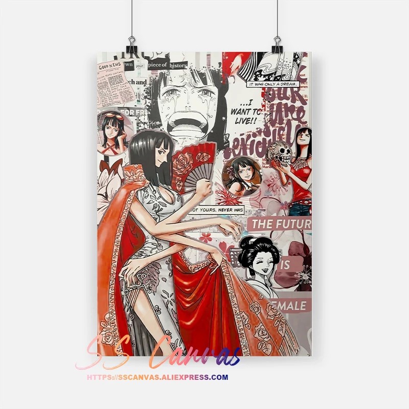 Nico Robin Collage One Piece Aesthetic Painting Living Room Wall Art Bedroom Prints Pictures Decoration Canvas Home Deco ส วนลดอ กต อไป 312