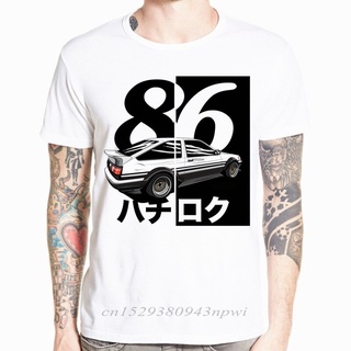 เสื้อยืดผ้าฝ้าย เสื้อยืดลําลอง แขนสั้น คอกลม พิมพ์ลายอนิเมะ Initial D Homme AE86 สไตล์ญี่ปุ่น สําหรับผู้ชาย HCP788