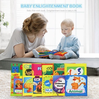 ▽❧☬12PCS/Set Baby Cloth Book Newborn Baby Infant Toys Stroller Rustle Educational Books Toys mainan bayi kanak buku