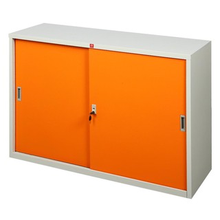 File cabinet CABINET STEEL SLIDING KSS-120-OR ORANGE Office furniture Home &amp; Furniture ตู้เอกสาร ตู้เหล็กบานเลื่อนทึบ KS