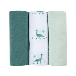 BEABA ผ้าอ้อมอเนกประสงค์ Pack of 3 Muslins Organic Cotton - Jurassic Green