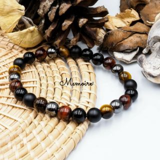 กำไลข้อมือหินแท้ Tiger eye Onyx Hematite หินนำโชค หินธรรมชาติ