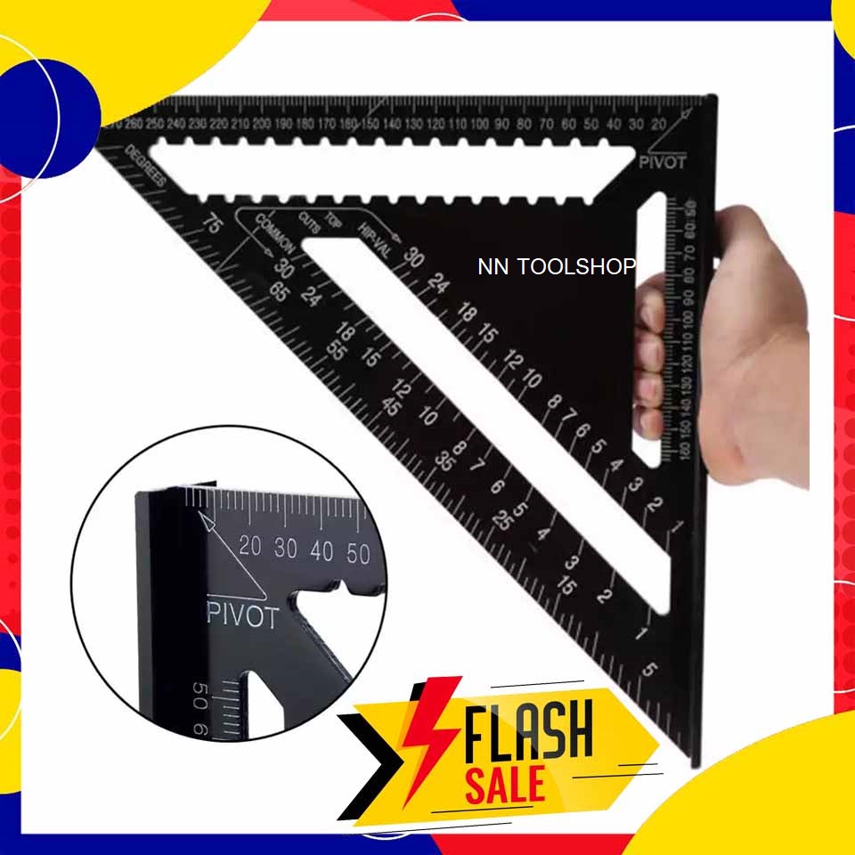 ฉากวัดไม้สามเหลี่ยม SPEED SQUARE มีขนาด 7" และ 12" ไม้บรรทัดฉากสามเหลี่ยม 45 องศา สำหรับมาร์ค งานวัด สินค้าพร้อมส่ง