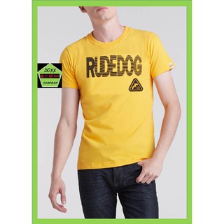 rudedog  เสื้อคอกลม  ชาย หญิง รุ่น fast lane สีเหลือง